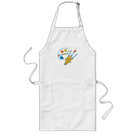 Artist Paint Palette and Brushes Lang Schort