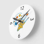 Artist Paint Palette and Brushes Ronde Klok (Hoek)