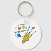 Artist Paint Palette and Brushes Sleutelhanger (Voorkant)