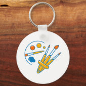 Artist Paint Palette and Brushes Sleutelhanger (Voorkant)