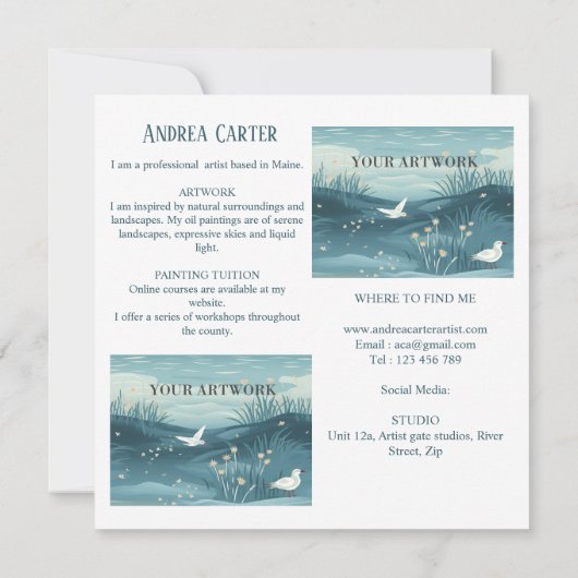 Artist Painter Promotionele Kaart (Achterkant)