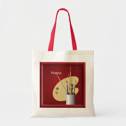 Artist Palet en Canvas tas rood penselen (Voorkant)