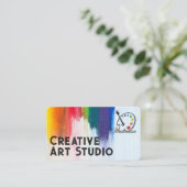 Artist Palette | Colorful Brush Strokes | Creative Visitekaartje (Staand voorkant)