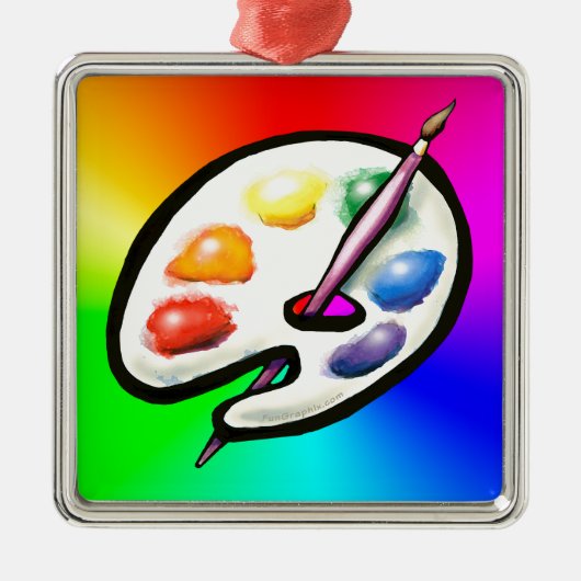 Artist Palette Metalen Ornament (Voorkant)