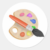 Artist Palette Ronde Sticker (Voorkant)