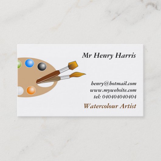 Artist Palette Visitekaartje (Voorkant)
