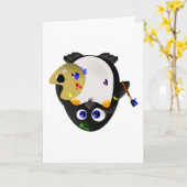 Artist Penguin - Leftie Wenskaart Kaart (Gele Bloem)