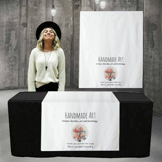 Artist Pop Up Shop Table Runner Sign Foto Verkoper Wandkleed