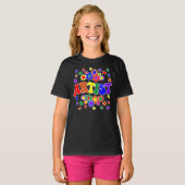 ARTIST-Retro Groovy , Flowers, Hearts, Star T-shirt (Voorkant volledig)