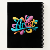 Artist Schrift Typografie, Kleurig, Stijlvol Moder Notitieboek (Achterkant)