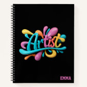Artist Schrift Typografie, Kleurig, Stijlvol Moder Notitieboek (Voorkant)