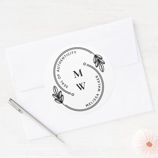 Artist Seal of Authenticity Monogram Ronde Sticker (Envelop)