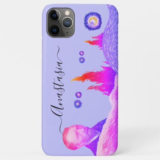 artist Starry Night editable violet Case-Mate iPhone Case (Achterkant)
