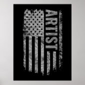 Artist USA Flag Distressed design Poster (Voorkant)