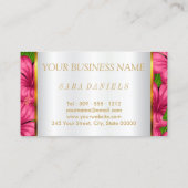 Artist van Makeup met Roze Lips en Bloemen Visitekaartje (Achterkant)