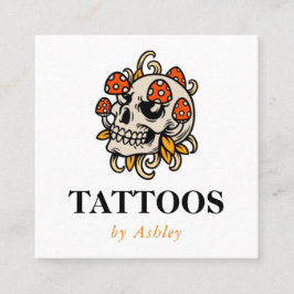 Artist van tattoo voegt uw sociale media Creatieve Vierkante Visitekaartje