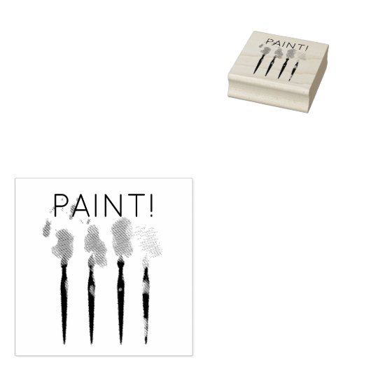 Artist verfborstels Rubber Stamp Rubberstempel (Gestempeld)