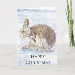 Artist Wanders Card "Happy Kerstmis" Rabbit Kaart