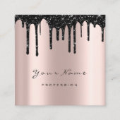 Artist Waxing Brows Black DripMicroblading Vierkante Visitekaartje (Voorkant)