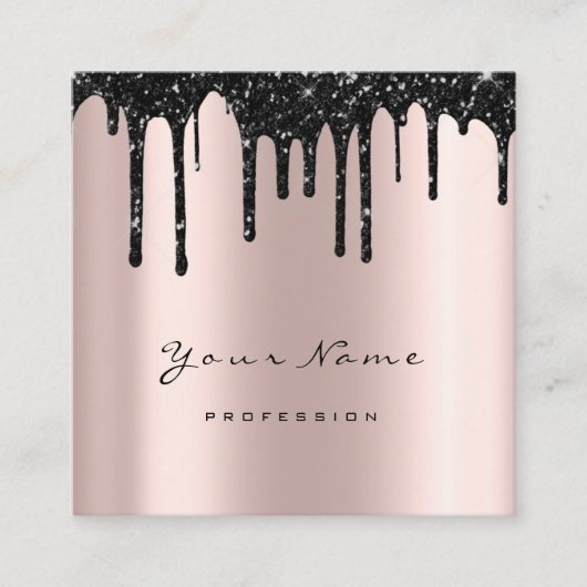 Artist Waxing Brows Black DripMicroblading Vierkante Visitekaartje (Voorkant)