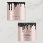 Artist Waxing Brows Black DripMicroblading Vierkante Visitekaartje (Voorkant / Achterkant)