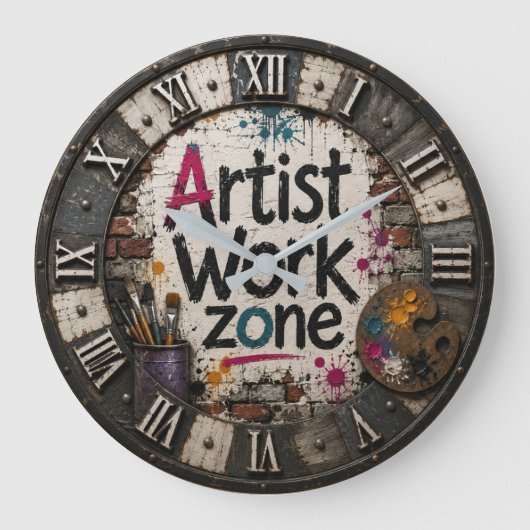 Artist Work Zone Creative Studio Gift for Artists Grote Klok (Voorkant)
