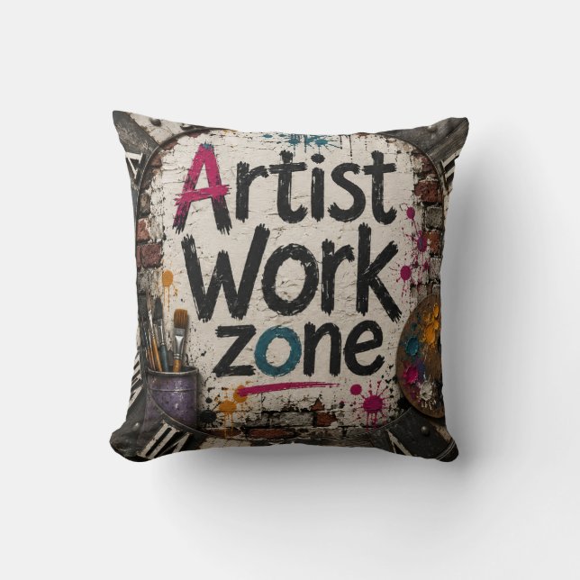 Artist Work Zone Creative Studio Gift for Artists Kussen (Voorkant)