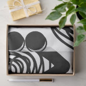 Artist Zwart Wit Grote Abstracte Berg Textuur Tissuepapier (Geschenk)