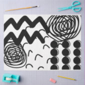 Artist Zwart Wit Grote Abstracte Berg Textuur Tissuepapier (Craft)