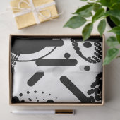 Artist Zwart Wit Grote Abstracte lijn Dot Textuur Tissuepapier (Geschenk)