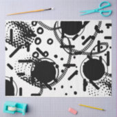 Artist Zwart Wit Grote Abstracte lijn Dot Textuur Tissuepapier (Craft)