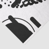 Artist Zwart Wit Grote Abstracte lijn Dot Textuur Tissuepapier (Detail)