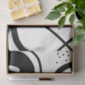 Artist Zwart Wit Grote Abstracte Wave Textuur Tissuepapier (Geschenk)