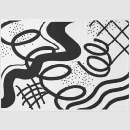 Artist Zwart Wit Grote Abstracte Wave Textuur Tissuepapier