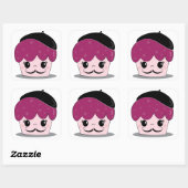 Artiste Cupcake Mustache Vierkante Sticker (Vel)