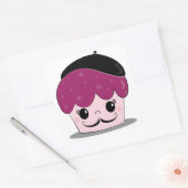 Artiste Cupcake Mustache Vierkante Sticker (Envelop)