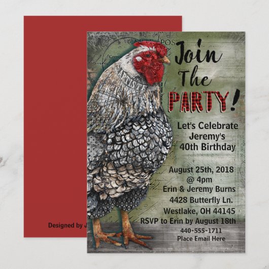 Artiste Hen Party uitnodiging (Voorkant / Achterkant)