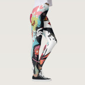 Artistic Abstract Floral-Paint Splatter Yoga Pants Leggings (Rechts)