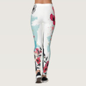 Artistic Abstract Floral-Paint Splatter Yoga Pants Leggings (Achterkant)