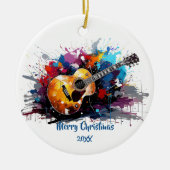 Artistic Abstract Guitar Music Lover's Art Keramisch Ornament (Voorkant)