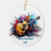 Artistic Abstract Guitar Music Lover's Art Keramisch Ornament (Links)