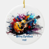 Artistic Abstract Guitar Music Lover's Art Keramisch Ornament (Achterkant)