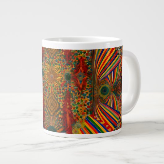 Artistic Abstract Pattern Tie for mug Grote Koffiekop (Voorkant rechts)
