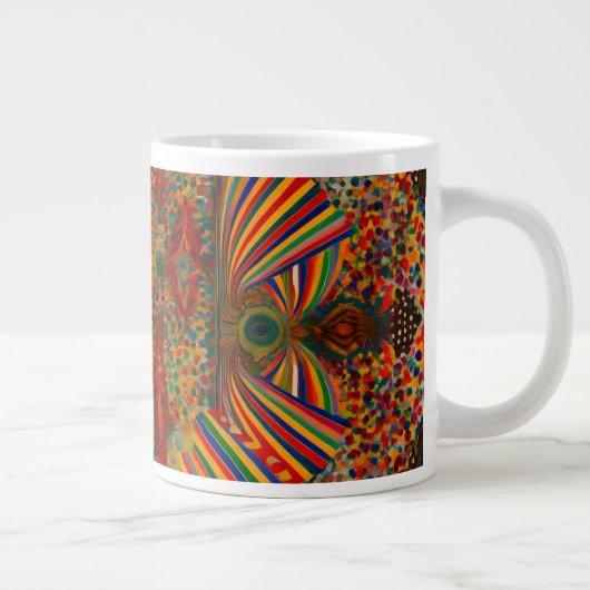 Artistic Abstract Pattern Tie for mug Grote Koffiekop (Rechts)