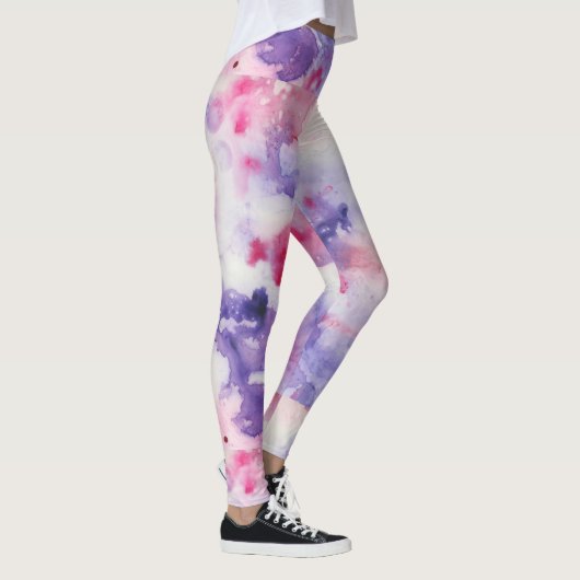 Artistic Abstract Psychedelic Color Burst Opaque Leggings (Rechts)