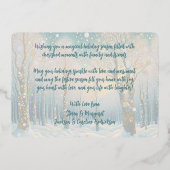 Artistic Abstract Winter Wonderland Art Gold Folie Feestdagenkaart (Achterkant)