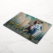 Artistic Abstract Winter Wonderland Art Gold Folie Feestdagenkaart (Gedraaid)