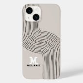Artistic aesthetic stripes minimal Monogram Case-Mate iPhone Case (Achterkant)