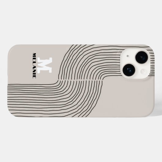 Artistic aesthetic stripes minimal Monogram Case-Mate iPhone Case (Achterkant (horizontaal))