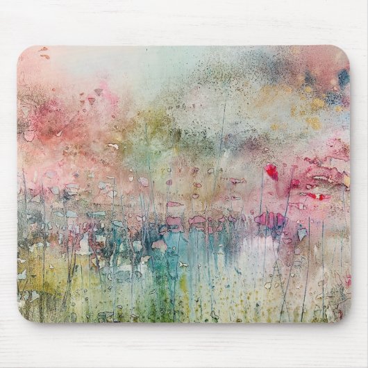 Artistic Alcohol Ink Abstract Landscape Mousepad Muismat (Voorkant)